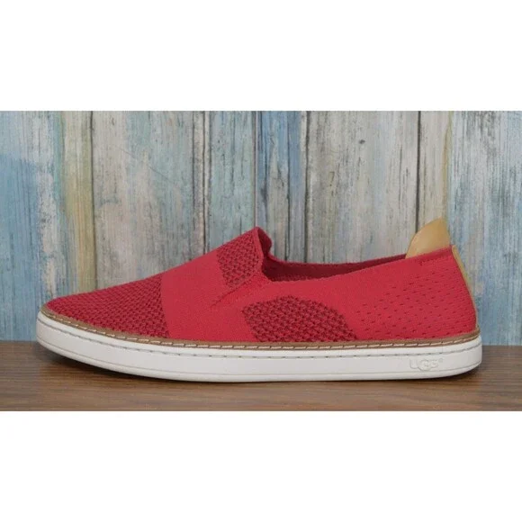 UGG Sammy Chevron Sneakers Women's 9 Red Slip On Knit Walking Shoes 1016758 - Picture 7 of 11